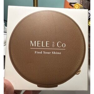 MELE & Co Passage Round Travel Jewelry Case Organizer Brown PU Leather Zipper